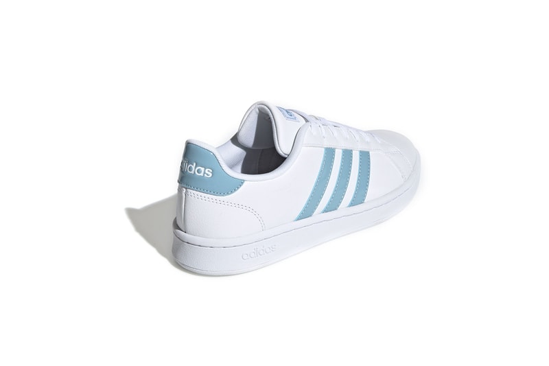 adidas grand court shoes blue sneakers three stripes footwear drop release new 