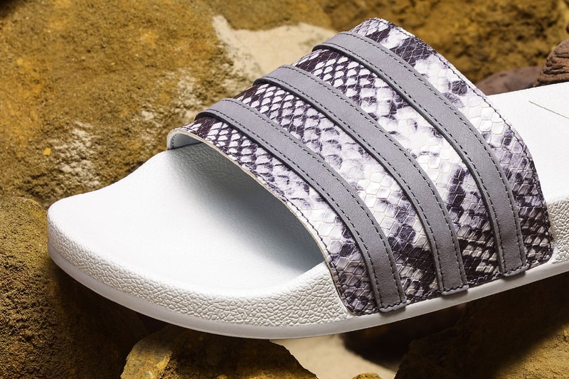 adidas Originals Snakeskin Pack Adilette Slides Cream Black