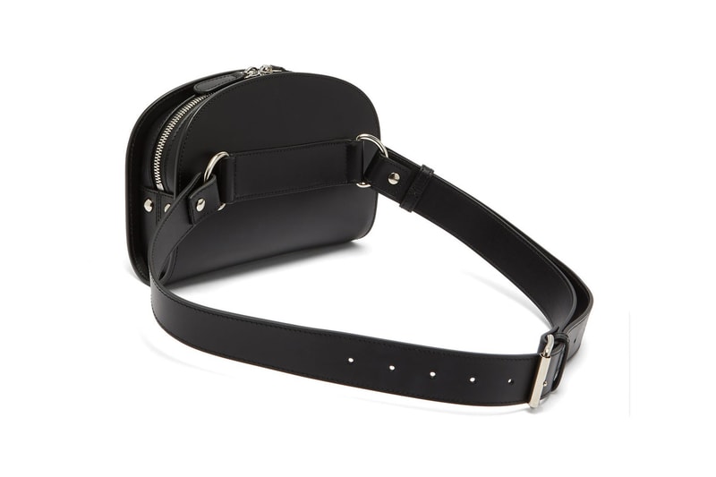 apc half moon black leather belt bag