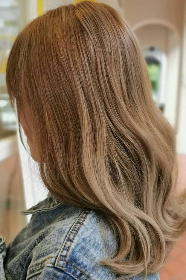 Milk Tea Hair Color Brown Brunette Long Bob