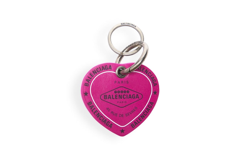 balenciage casino heart keyrings accessory keys luxury women fuchsia black vivid red
