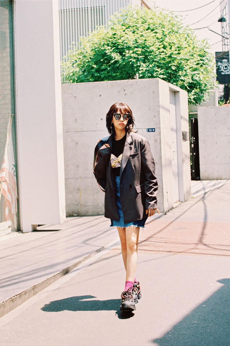 BAPY 2019 Lookbook Blazer Black Skirt Blue