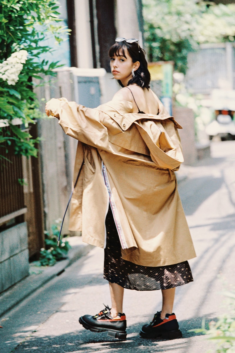 BAPY 2019 Lookbook Jacket Tan Skirt Black