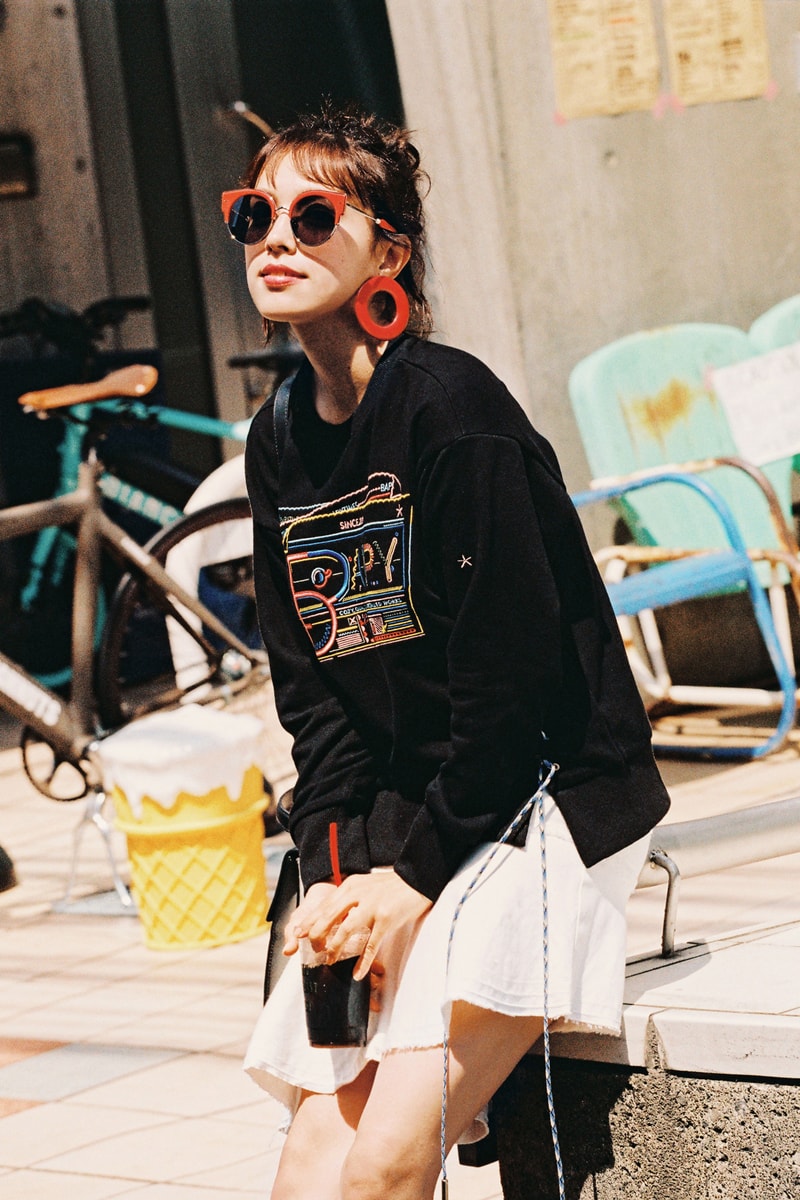 BAPY 2019 Lookbook Graphic Shirt Black Skirt White