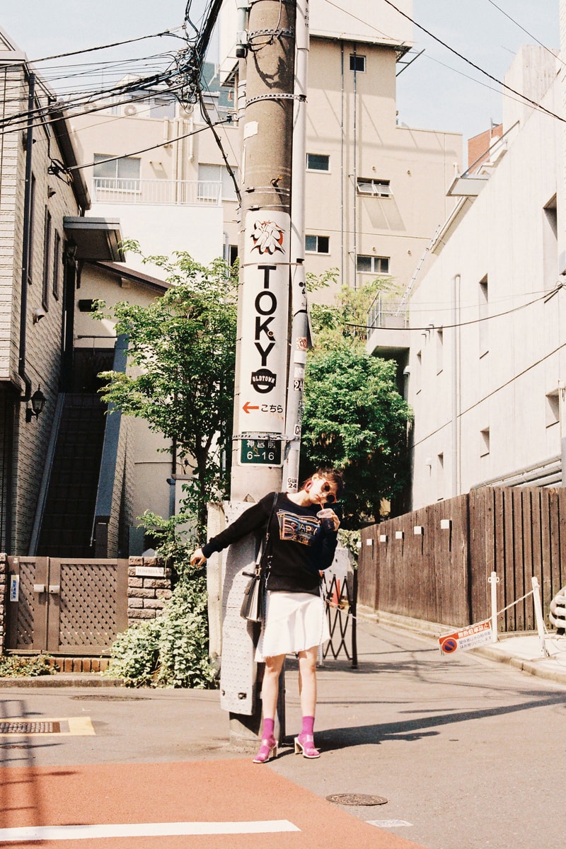 BAPY 2019 Lookbook Graphic Shirt Black Skirt White