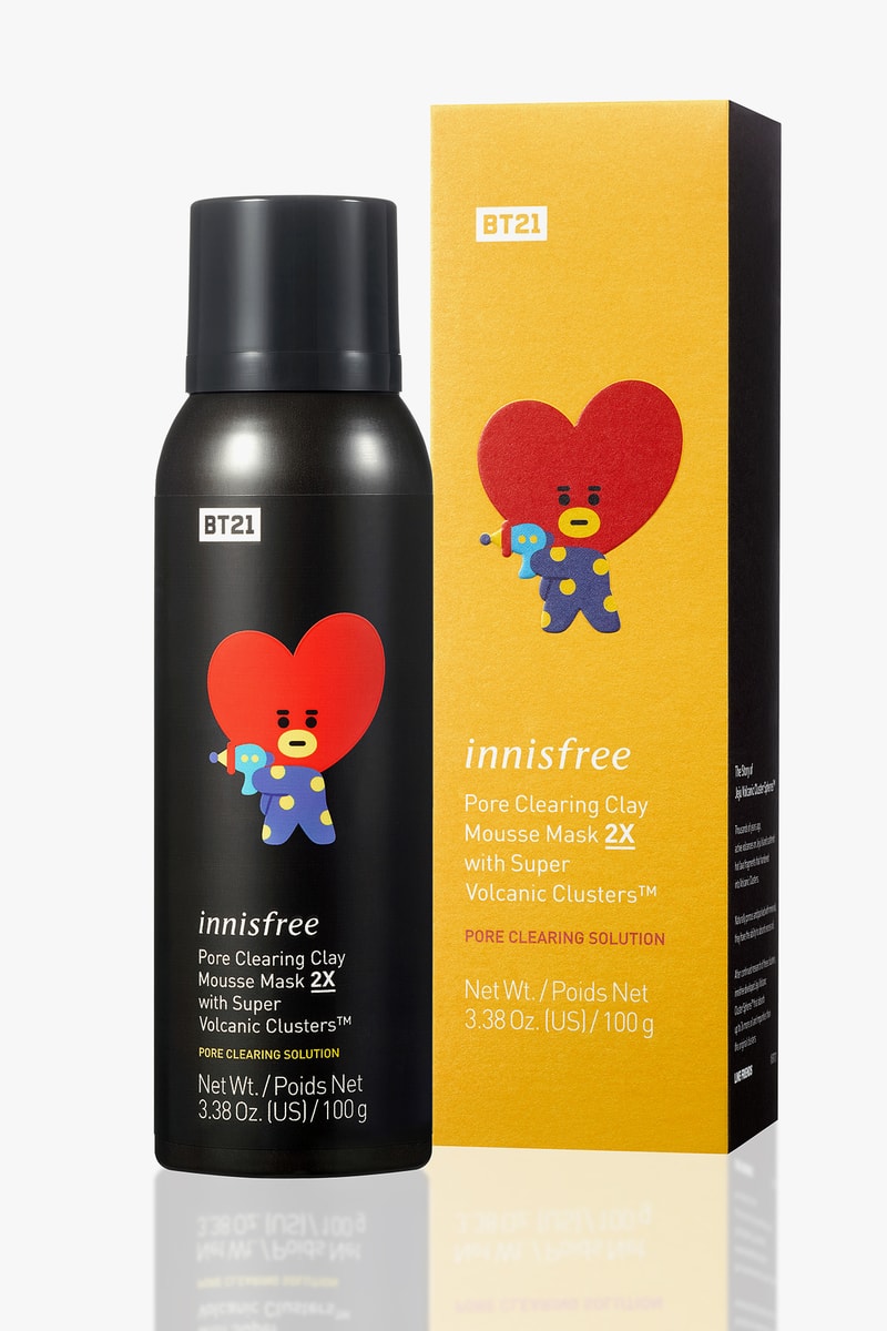 BT21 innisfree Limited Edition Skincare Collaboration BTS K-pop Line Friends Characters K-Beauty Korean Korea Pore Clearing Clay Mousse Mask 2X with Super Volcanic Clusters