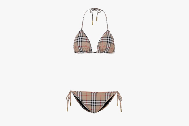 burberry vintage check triangle bikini swimwear swimsuit summer fashion designer 