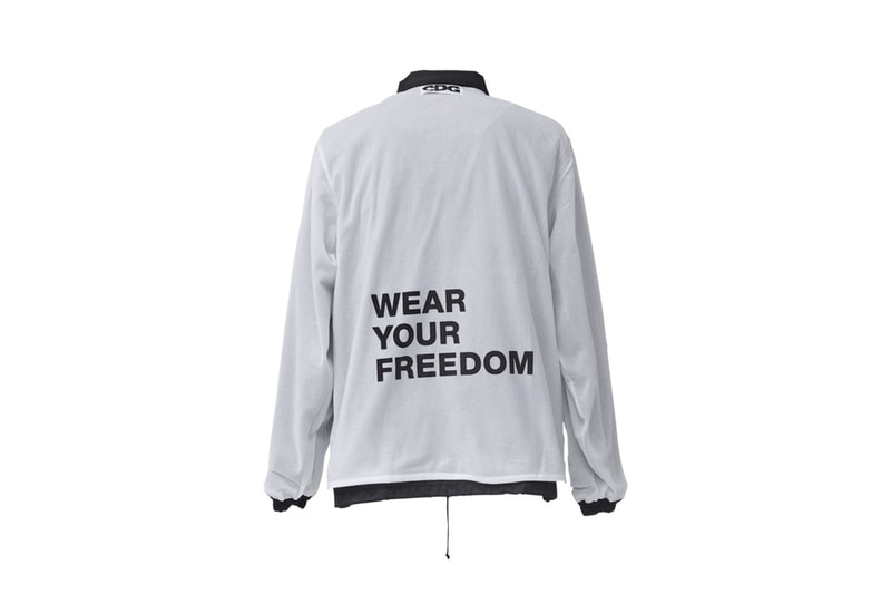 cdg comme des garcons rei kawakubo logo jacket parka zip up backpack 