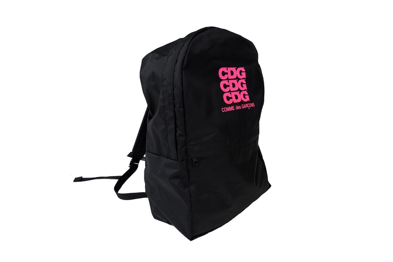 cdg comme des garcons rei kawakubo logo jacket parka zip up backpack 