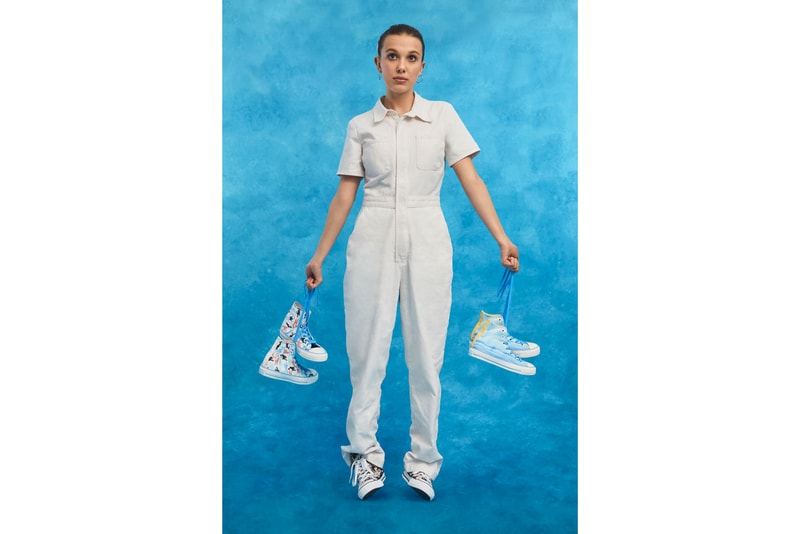 Millie Bobby Brown x Converse By You Chuck Taylor All Star Hi Whale Blue Pink Yellow Sneaker