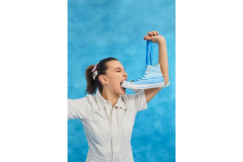 Millie Bobby Brown x Converse By You Chuck Taylor All Star Hi Whale Blue Pink Yellow Sneaker