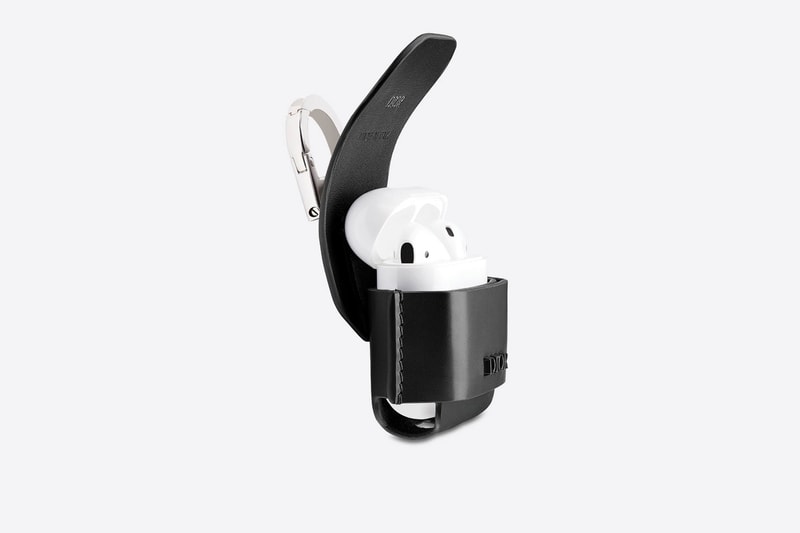 Dior AirPod Case Release Black Grey Leather Logo Branding Music Storage Luxury Accessory Fashion Detail