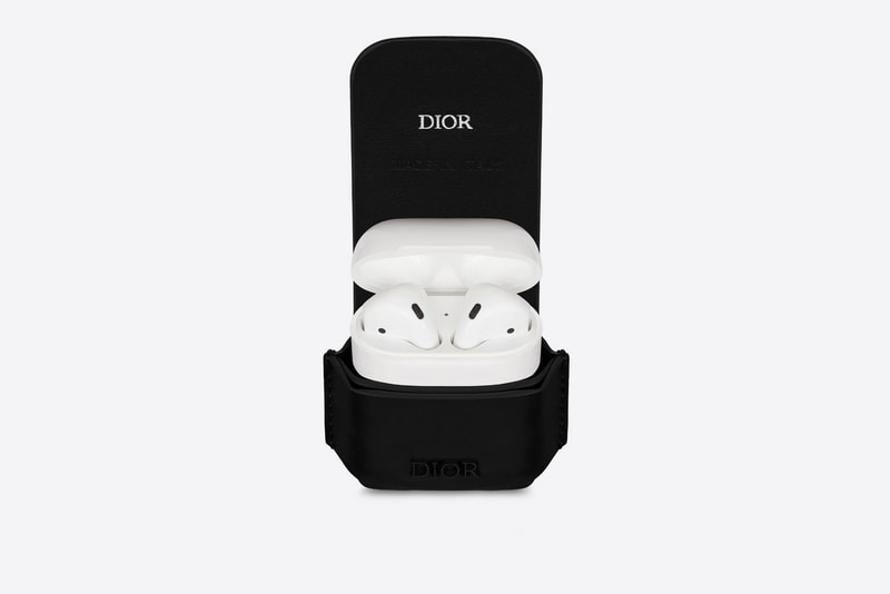 Dior AirPod Case Release Black Grey Leather Logo Branding Music Storage Luxury Accessory Fashion Detail