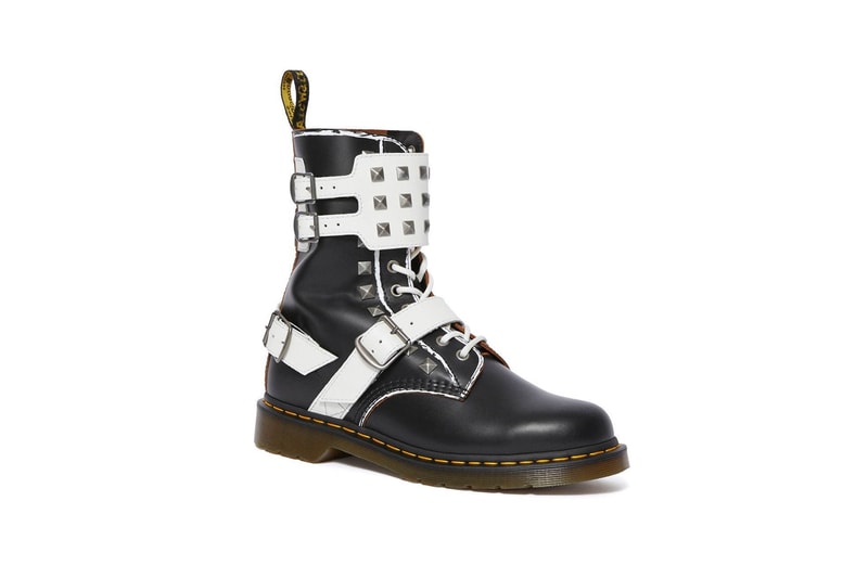 dr. martens studded pyramid studd alternative edge boots backpack punk rock diy custom personal 1460 1490 joska 1461 zambello black white leather high top low top