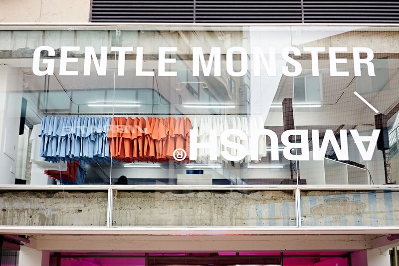 Gentle Monster x AMBUSH Sunglasses Capsule Collection Pop Up Blue Orange