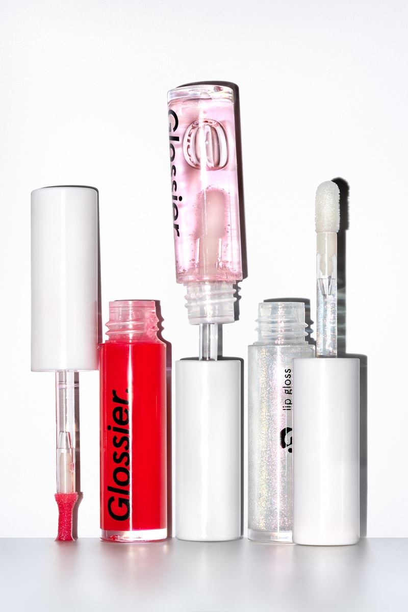 Glossier Lip Gloss Makeup Beauty Emily Weiss Packaging Red Holographic Clear