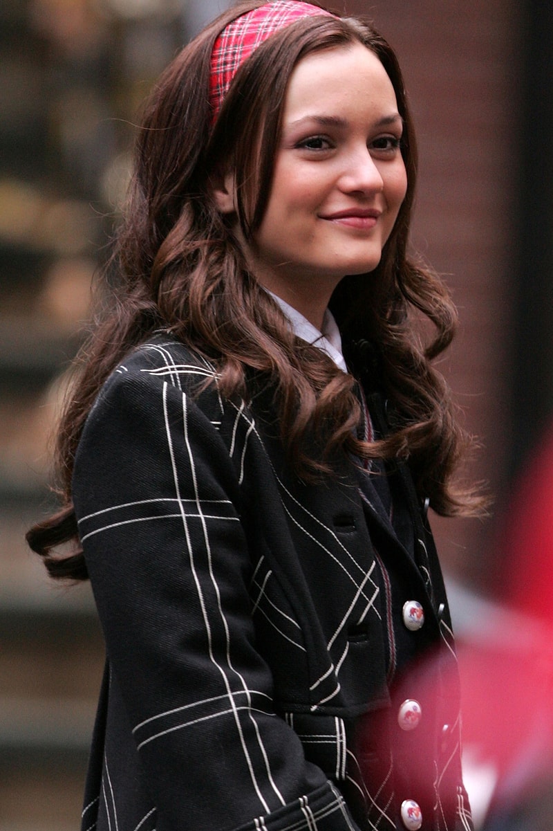 Leighton Meester Blair Waldorf Gossip Girl 2007 High School Uniform Red Tartan Headband