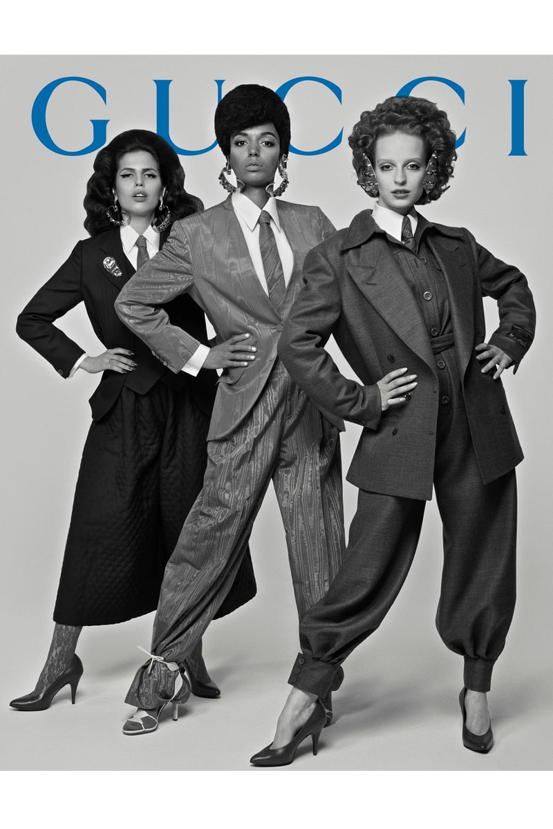 GucciPretAPorter Fall Winter 2019 Campaign Suits Pants Grey Black Shirts White