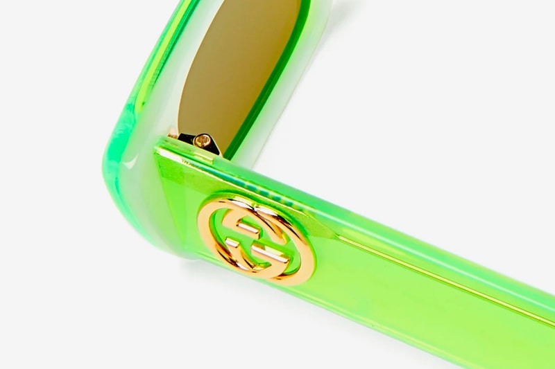 gucci sunglasses matchesfashion acetate frame neon green alessandro michele shades eyewear 