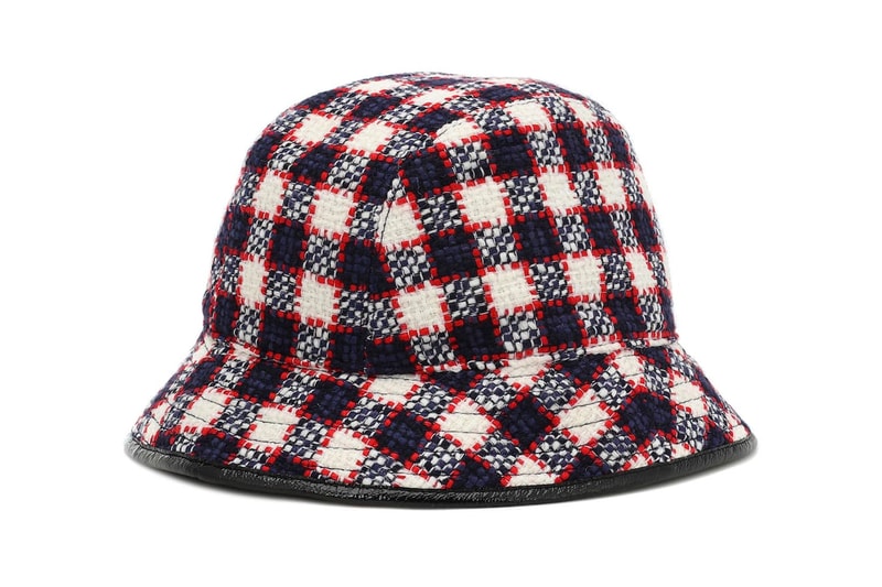 gucci bucket hat wool-blend check plaid gossip girl retro double gg logo 