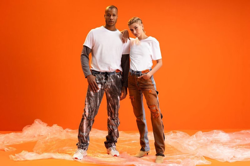 Heron Preston Levi’s Hailey Bieber 501 Campaign Tee Jeans