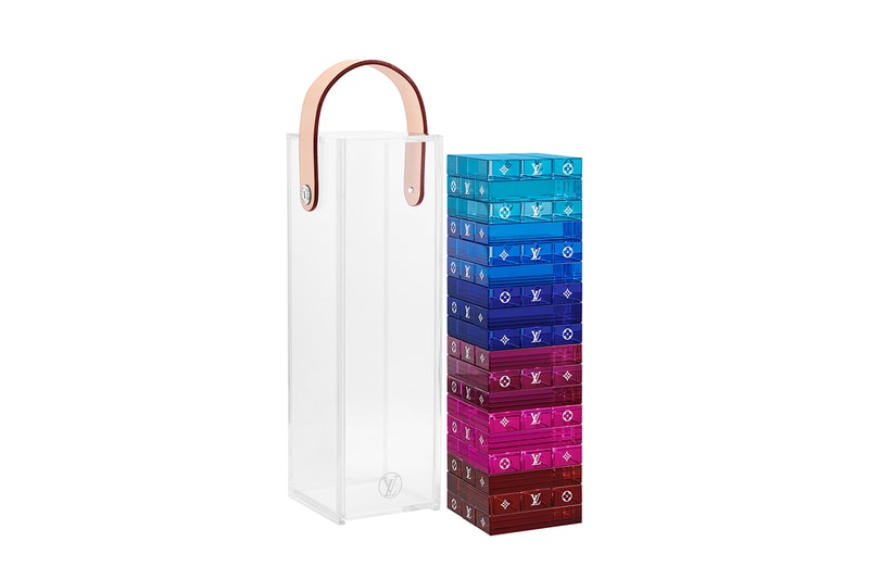 Louis Vuitton FW19 Jenga Monogram Tower Price Virgil Abloh Plexiglass Blue Purple Clear Toy Home Decor Fashion 