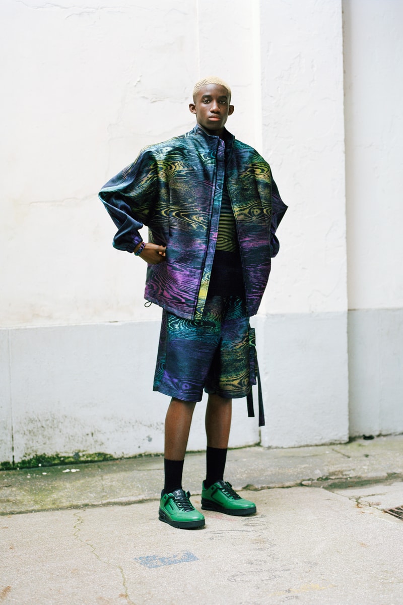 Louis Vuitton Men's Pre-Spring 2020 Lookbook Jacket Shorts Green Purple Blue