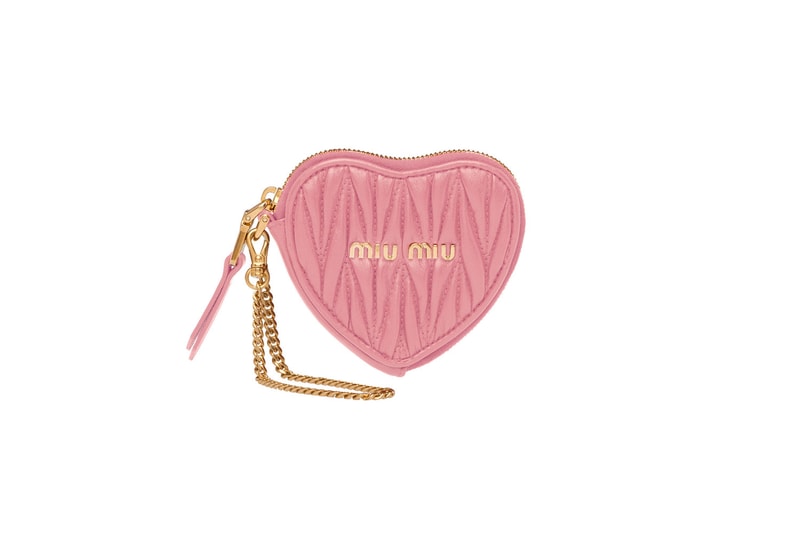 miu miu heart matelasse handbag purse wallet red pink