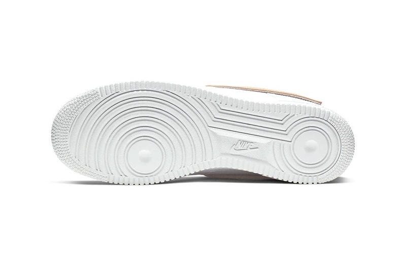 Nike Air Force 1 White Gold Swoosh