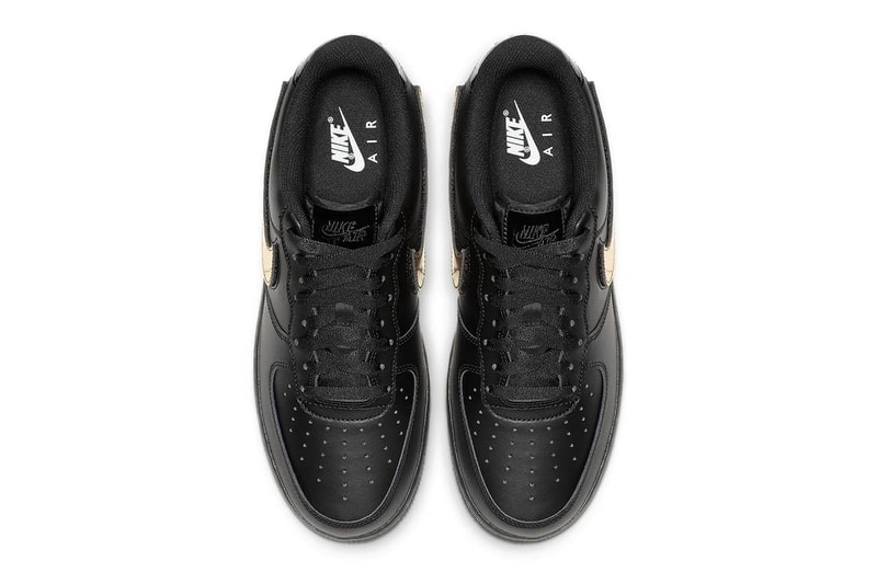 Nike Air Force 1 Black Gold Swoosh