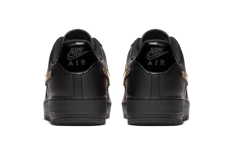 Nike Air Force 1 Black Gold Swoosh