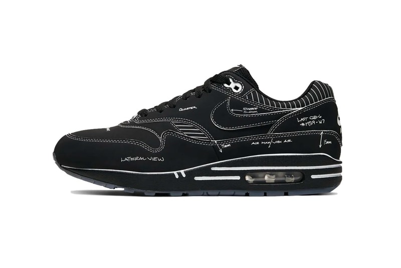 nike air max 1 sketch to shelf schematic black sneaker