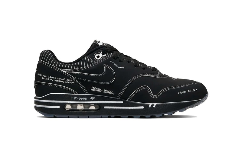 nike air max 1 sketch to shelf schematic black sneaker