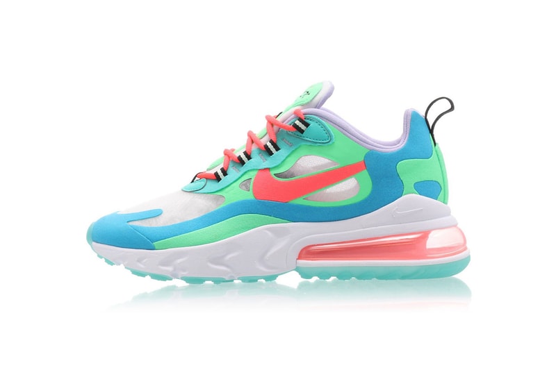 nike wmns air max 270 react electro green flash crimson blue lagoon release drop sneakers