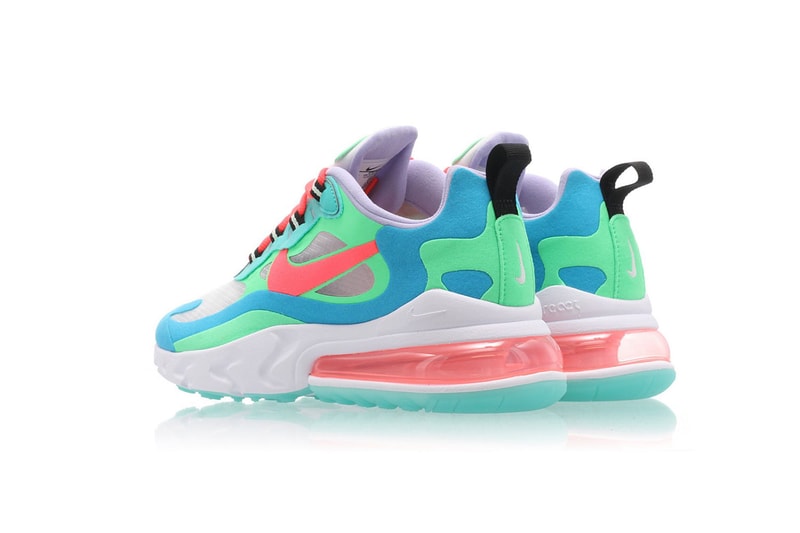 nike wmns air max 270 react electro green flash crimson blue lagoon release drop sneakers