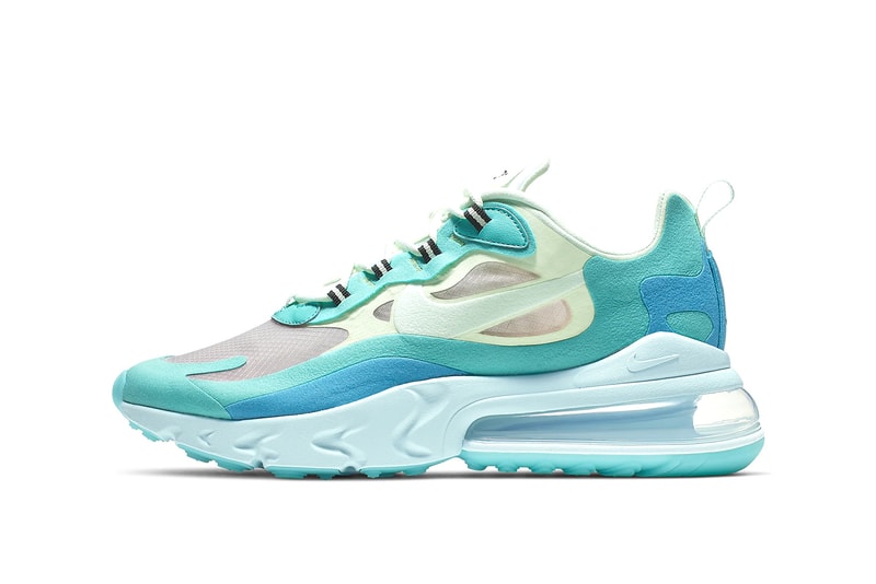 nike air max 270 react hyper jade sneakers footwear shoes sneakerhead barely volt blue lagoon frosted spruce