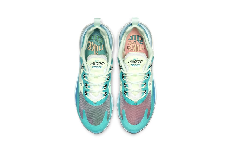 nike air max 270 react hyper jade sneakers footwear shoes sneakerhead barely volt blue lagoon frosted spruce