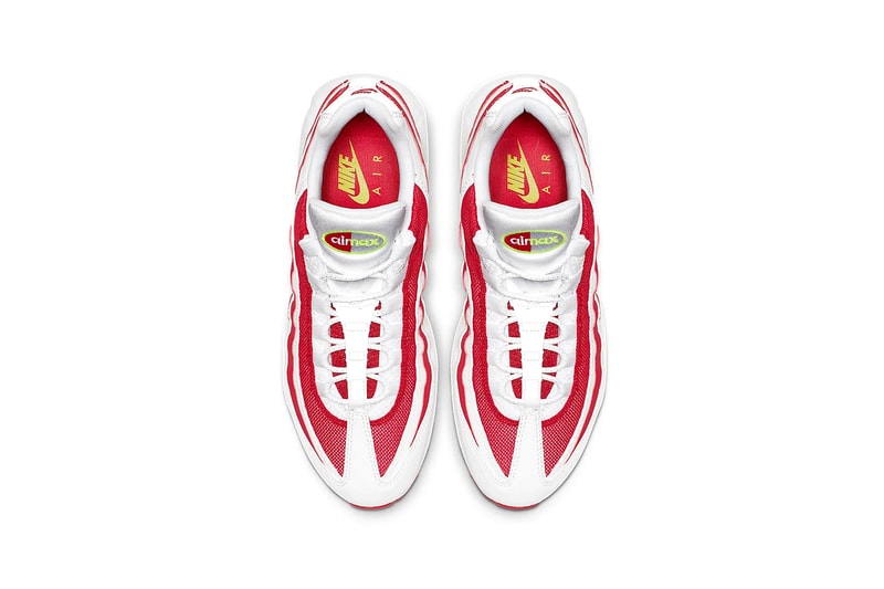 nike air max 95 university red neon green white reflective sneaker