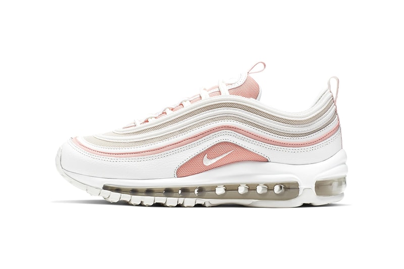 nike air max 97 bleached coral pink white summer sneakers shoes