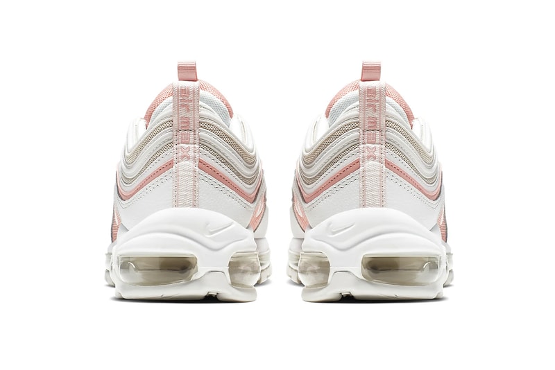 nike air max 97 bleached coral pink white summer sneakers shoes