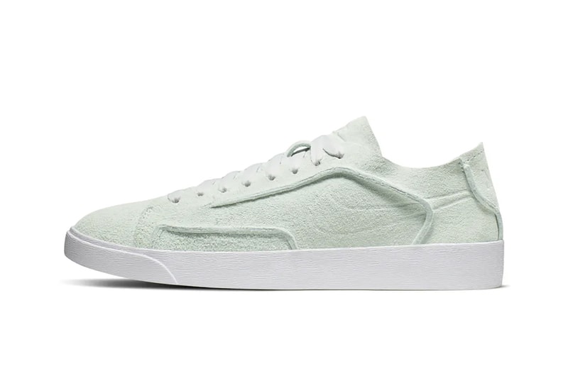 nike blazer low outburst deconstructed ghost aqua mint green suede sneakers sneakhead footwear shoes 