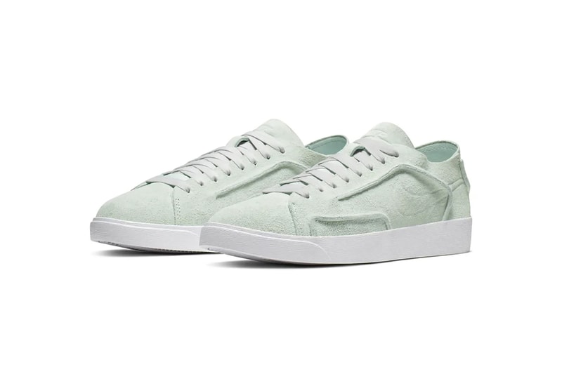 nike blazer low outburst deconstructed ghost aqua mint green suede sneakers sneakhead footwear shoes 