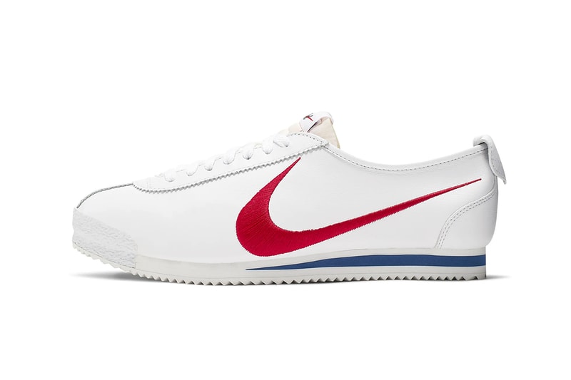 nike classic cortez shoe dog pack falcon dimension six sneakers white red blue colorway