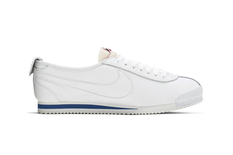 nike classic cortez shoe dog pack falcon dimension six sneakers white red blue colorway