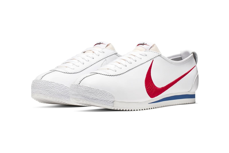 nike classic cortez shoe dog pack falcon dimension six sneakers white red blue colorway