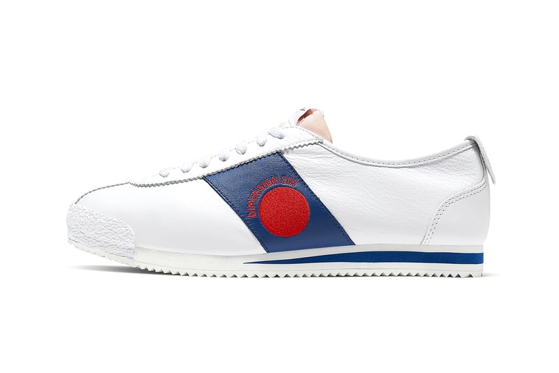 nike classic cortez shoe dog pack falcon dimension six sneakers white red blue colorway