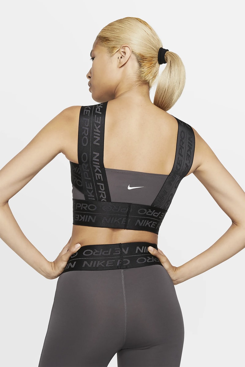 nike pro tank sports bra workout fitness gym athleisure sportswear clothes black metallic silver juniper fog thunder grey