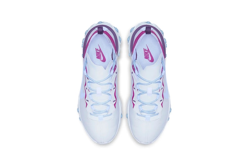 nike react element 55 football grey hyper violet grand purple psychic blue