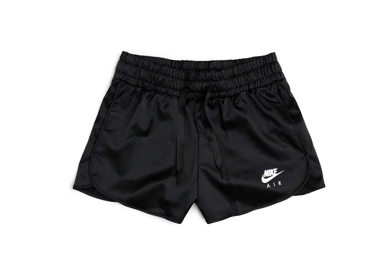 nike sportswear satin shorts elastic waist black