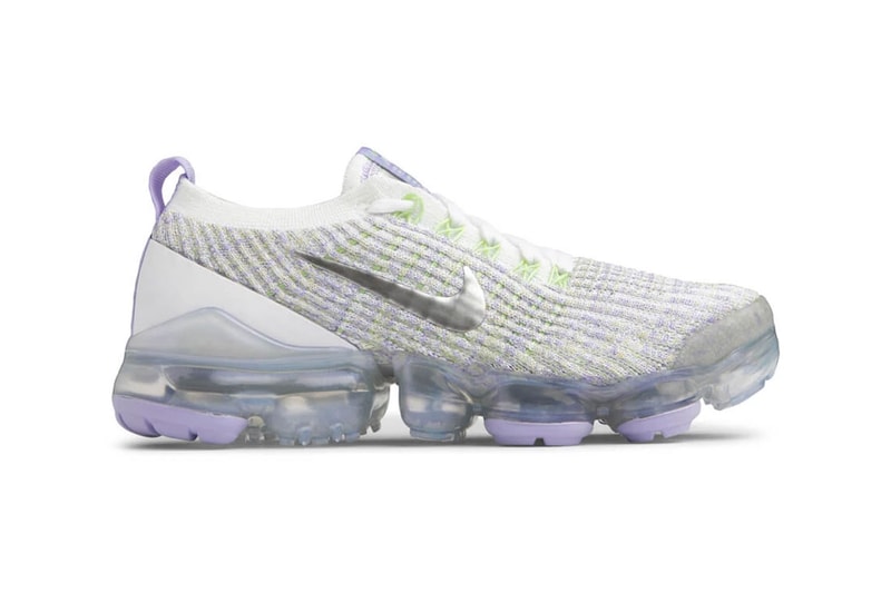 nike air vapormax flyknit 3.0 true white barely volt purple agate release sneakers